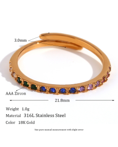 Ins Style Circle Colorful Ring One Size Fit All LY881018-30