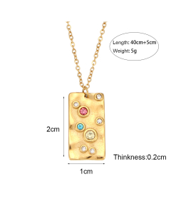 Ins Style Colorful Fashion Stainless Steel Bubble Tag Necklace-LY881018-1