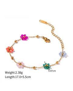 Ins Style Fairy Style Sweet Flower Chain Titanium Steel Bracelet Colorza Wholesale