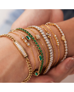 INS Style French Style Zircon Bangle Titanium Steel Wholesale Bracelet LY881024