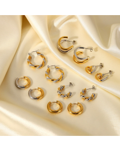 Wholesale Titanium Steel Earring Fashion INS Style 18K Gold Plated Stainless Steel Geometric Earrings For Women