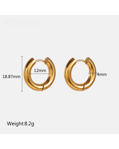 INS Style 18K Gold Plated Stainless Steel Geometric Earrings For Women