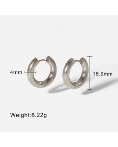Steel Color 18K Gold Plated Stainless Steel Geometric Earrings For Women