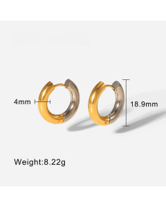 Fashion INS Style 18K Gold Plated Stainless Steel Geometric Earrings For Women