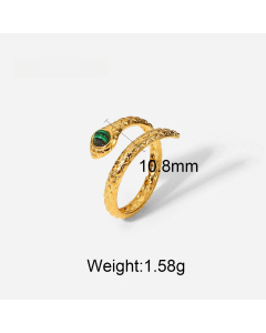 Hot Sale 18K Gold Plated Women's Fashion Geometric Color Drop Oil Ring