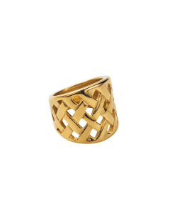 Wholesale Stainless Steel Ring Exaggerated Personalized Irregular Ball Cross Wreath 18K Gold Ring