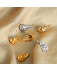 Wholesale Earrings Fashion Individuality Irregular Drops Titanium Steel Gold Plated  Earrings 