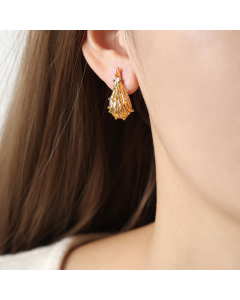 Wholesale Earrings Fashion Individuality Irregular Drops Titanium Steel Gold Plated  Earrings 