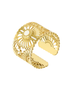 Wholesale Stainless Steel Ring Irregular Opening Ring -Gold Color-02