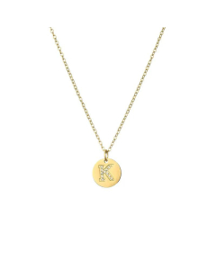Fashion Diamond Clavicle Chain Letter Pendant Titanium Steel Necklace-K