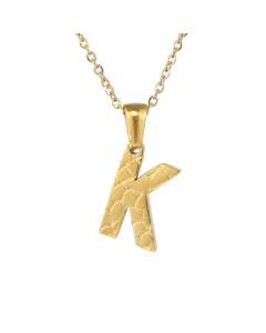K Stainless Steel Necklace With Initial Letter Harsh lines Pendant CA7810212