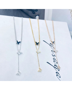 Necklace Enamel Butterfly Gold Necklace Layered Jewelry Gifts For Women