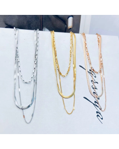 Necklace Assorted Layer Cut Box Chain Minimalist Necklace In Gold Color