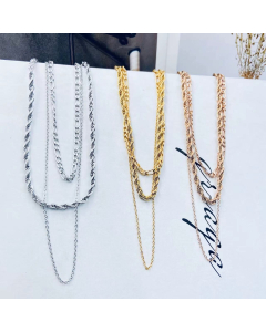 Necklace Assorted Layer Twist Chain Minimalist Necklace In Gold Color