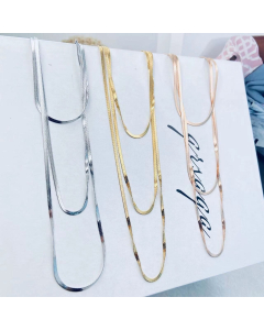 Necklace Assorted Layer Flat Snake Chain Minimalist Necklace In Gold Color