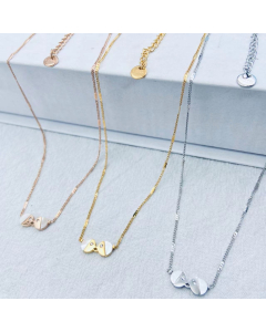 Women Kissing Fish Stainless Steel Necklace In Gold Color