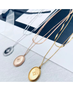Necklace North Star With Engraved Coin Pendant Bohemian Necklace Gold Color