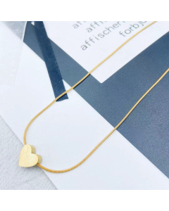 Necklace Gold Color 3D Dainty Puffy heart Italian Magic Snake Chain Necklace Bridesmaid Necklace