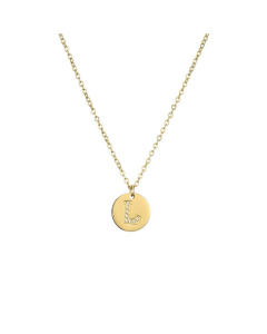 Fashion Diamond Clavicle Chain Letter Pendant Titanium Steel Necklace-L