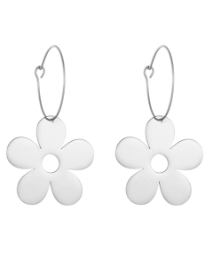 Light Luxury Flower Stainless Steel Earrings Two Wearing Earrings Wholesale