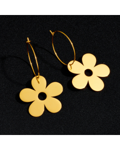 Wholesale 18K Gold Plated Earrings Flower Stainless Steel Earrings 