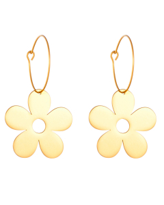 INS Style Light Luxury Flower Stainless Steel Earrings Two Wearing Earrings