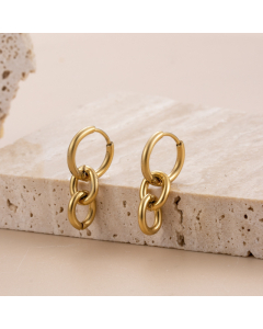 Light Luxury Double Ring Titanium Steel Earrings Stainless Steel Earrings Wholesale