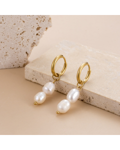Light Luxury Pearl Titanium Steel Earrings Stainless Steel Earrings Wholesale