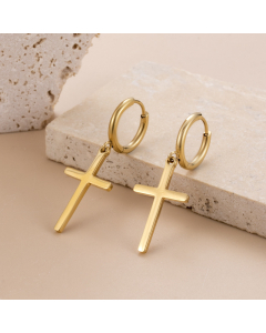 Light Luxury Cross Titanium Steel Earrings Stainless Steel Earrings Wholesale