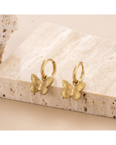 Light Luxury Butterfly Titanium Steel Earrings Stainless Steel Earrings Wholesale