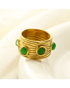 Wholesale Stainless Steel Ring Gemstone Inlaid Ring