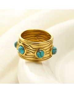 Wholesale Stainless Steel Ring Gemstone Inlaid Ring