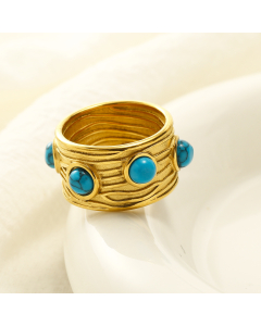 Wholesale Stainless Steel Ring Gemstone Inlaid Ring