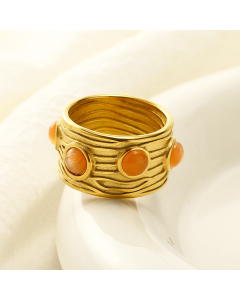 Wholesale Stainless Steel Ring Gemstone Inlaid Ring