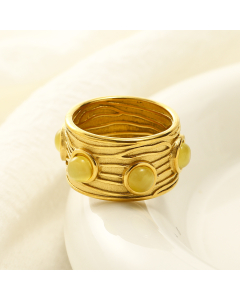 Wholesale Stainless Steel Ring Gemstone Inlaid Ring