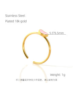Sweet Love Enamel Adjustable Opening Stainless Steel Ring Wholesale
