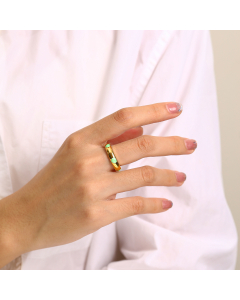 Green Love Drip Oil Stainless Steel Ring Wholesale