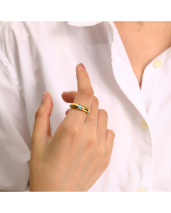Blue Love Drip Oil Stainless Steel Ring Wholesale