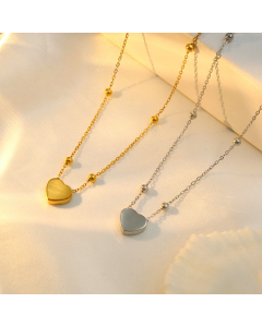 Wholesale Stainless Steel Necklace Fashion Simple Style Love Pendant Beads Chain Necklace