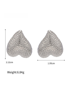 Temperament Love With Hammer Grain 18K Gold Stainless Steel Earrings Earrings