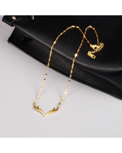 Wholesale Lucky Stainless Steel Christmas Reindeer Antlers Necklace Clavicle Chain