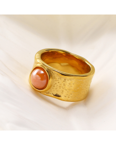 Orange Magic Color Imitation Ceramic Ring Female Stainless Steel 18K Gold Ring