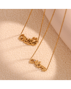Wholesale Stainless Steel Necklace Niche Temperament MAMA Inlaid Diamond Love Necklace