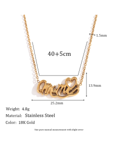 Niche MAMA Inlaid Diamond Love Stainless Steel Necklace Necklace