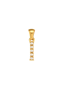Wholesale Accessories Fashion Niche Simple Zircons Letter Stainless Steel Plated 18K Gold Micro-inset Pearl Letters Pendant-01-I