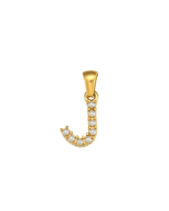 Wholesale Accessories Fashion Niche Simple Zircons Letter Stainless Steel Plated 18K Gold Micro-inset Pearl Letters Pendant-01-J