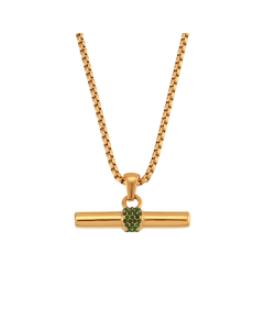 Niche Personality Plated 18K Micro Inlaid Pendant Stainless Steel Necklace