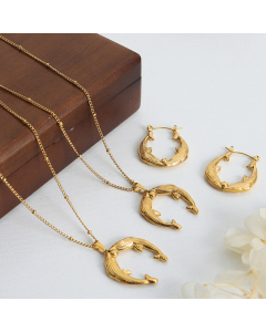 Wholesale Fashion Jewelry Minimalism Light Luxury Dolphin Pendant Titanium Steel Necklace Earrings