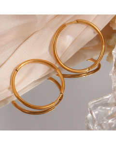 Wholesale Fine Jewelry Minimalism Individual Earrings Stainless Steel Plated 18K Gold Basic Earrings For Women