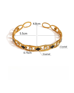 Dripping Oil Geometric Stainless Steel Bangles